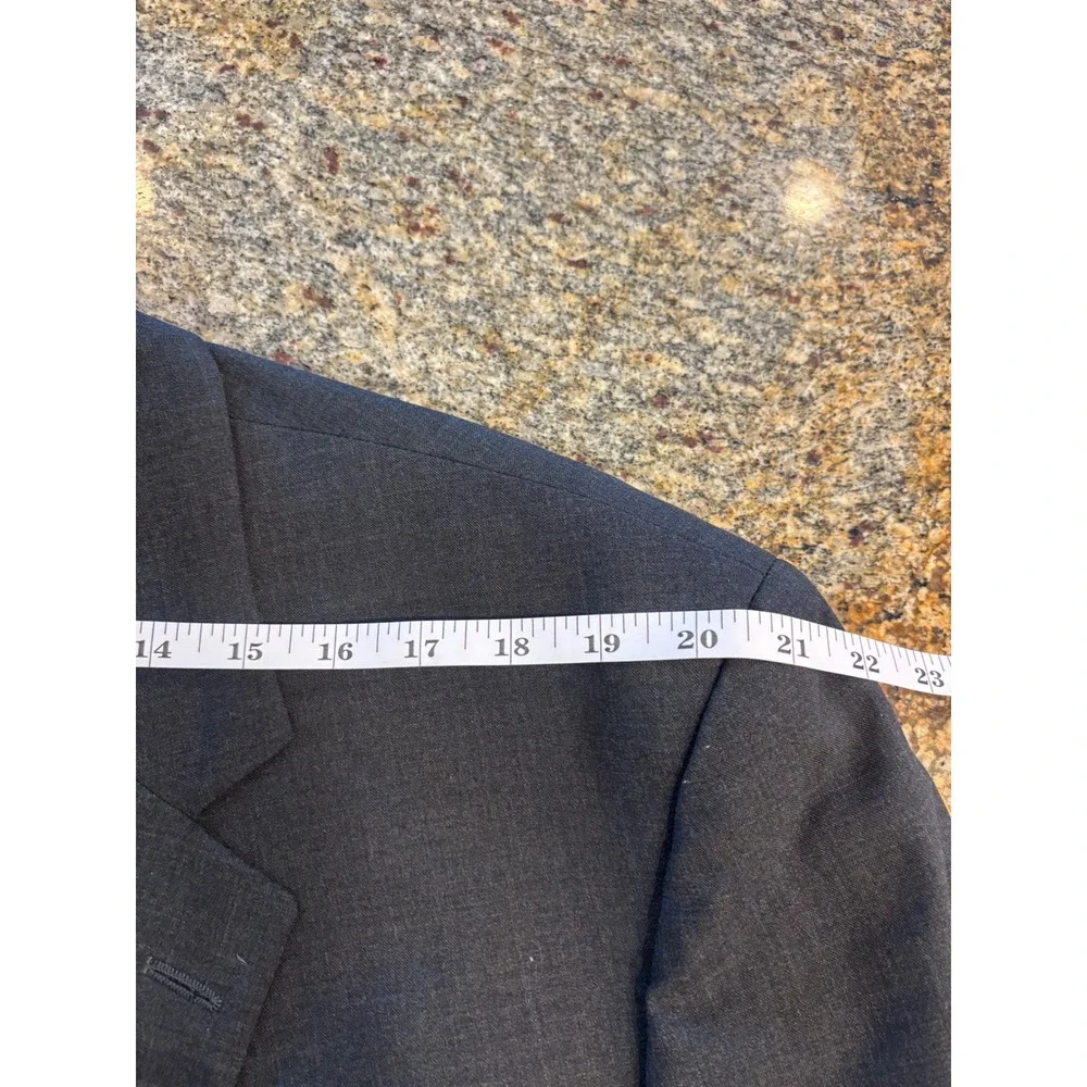 Brooks Brothers Brooksease Mens 50L‎ Gray 100% Wool Blazer Jacket Made in Canada